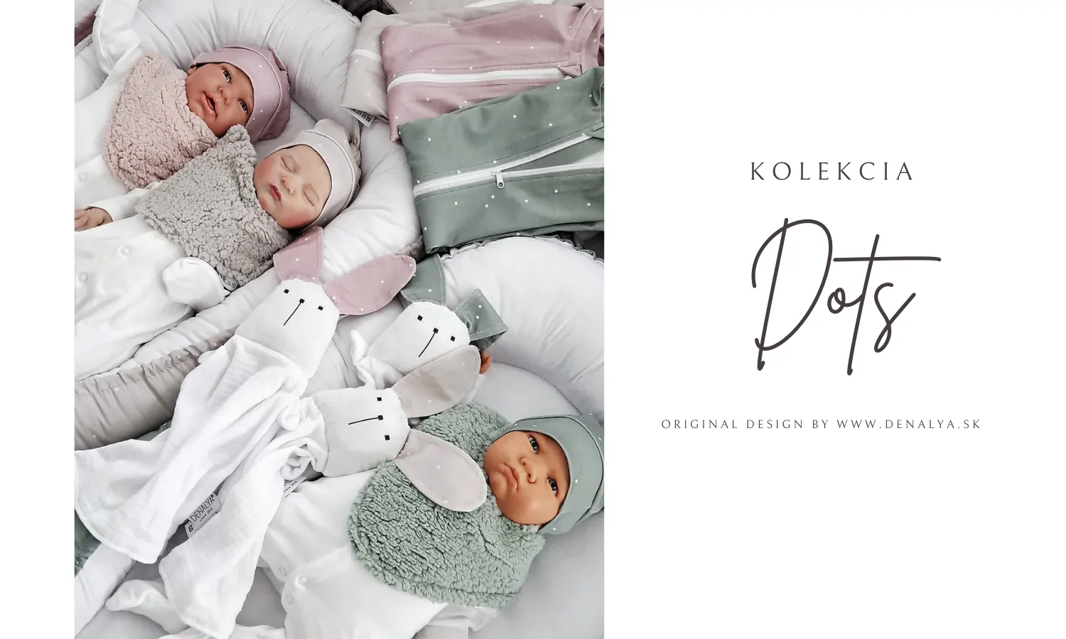 Bodkovaná kolekcia do detskej postieľky od Denalya